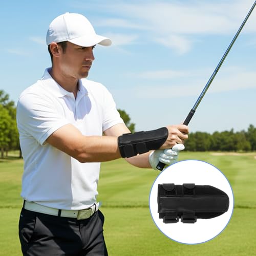 Nogeqi Golf Wrist Training Aid, Golf Wrist Trainer, Adjustable Golf Wrist Brace, Golf Training Aids for Beginners and Pros Train Swing Gesture Auxiliary Tools(Reinforced)