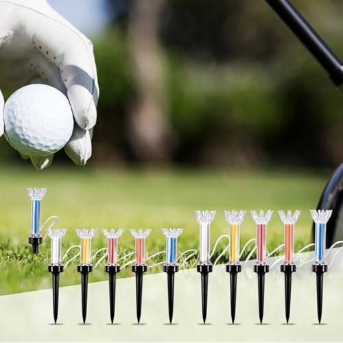 Golf Tees, Magnetic Golf Tee, Golf Tee with Magnetic Plastic 360 Degree Bounce, 90mm/79mm Durable Flexible Magnetic Plastic Golf Tee Training Practice Tool Accessoryy 5pcs