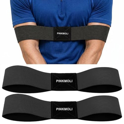 2 Pack Golf Swing Training Aid Swing Correcting Arm Band for Muscle Memory & Body Connection – Golf Trainer for Beginners, Left/Right-Handed Players (Black)