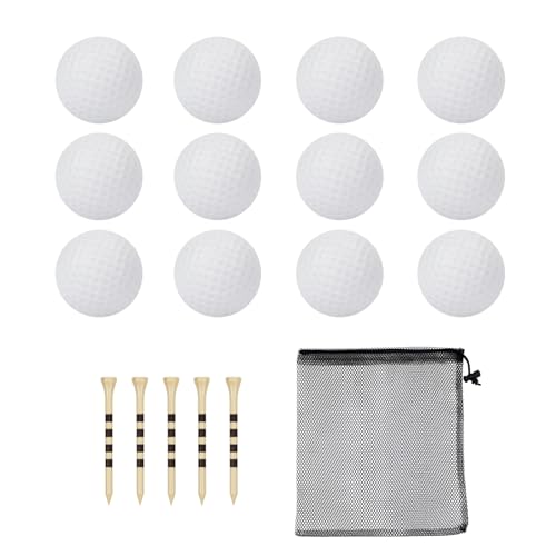 40 Pack Foam Golf Practice Balls - Realistic Feel and Limited Flight Training Balls for Indoor or Outdoor - color: 12 White