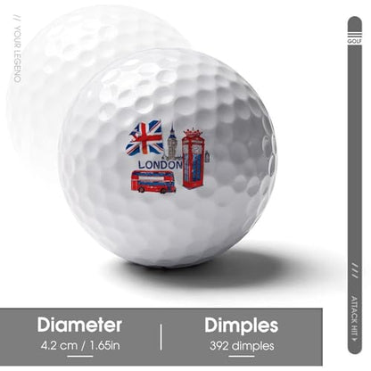 London Souvenir Custom Golf Ball Soft Practice Golf Balls Performance Distance and Speed for Women Men Indoor Outdoor
