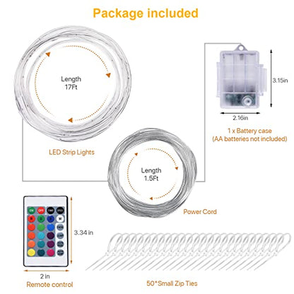 LED Badminton Net Light, 17Ft Remote Control LED Rim Light, 16 Color Change by Yourself, Waterproof, A Good Addition for Playing Junior Tennis, Kids Volleyball, Soccer, and Backyard Games
