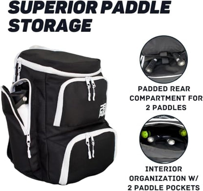 Pickleball Bag for Men and Women - Fits 2 to 4 Paddles - Shoe Compartment, Fence Hook, Storage Pockets for Water Bottles, Pickleballs, Clothing, Racquet/Paddle Storage - Pickle Ball Backpack