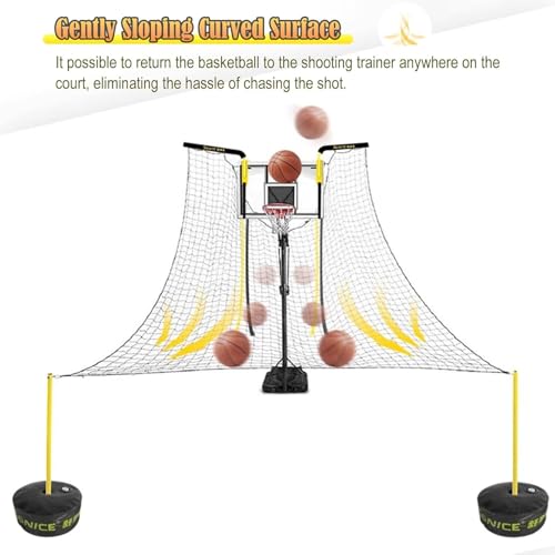 Power Network Basketball Rebounder Training - Outdoor Basketball Shooting Return System - Heavy Duty Basketball Return Attachment for Hoops