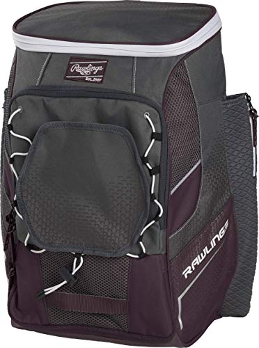 Rawlings | IMPULSE Backpack Equipment Bag | Baseball/Softball | Multiple Styles - color: Maroon
