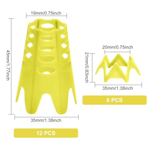 Golf Simulator Tees, Plastic Indoor Golf Mat Tees Practice Turf and Driving Range Winter Golf Tees (18 Pcs) - color: Yellow