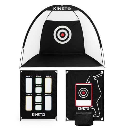 Kineto Training Set – Golf Swing Net, 8-Zone Chipping Target, Baseball Pitch Trainer – Durable, Portable, Tool-Free net for Backyard or Indoor use - size: 3 in 1