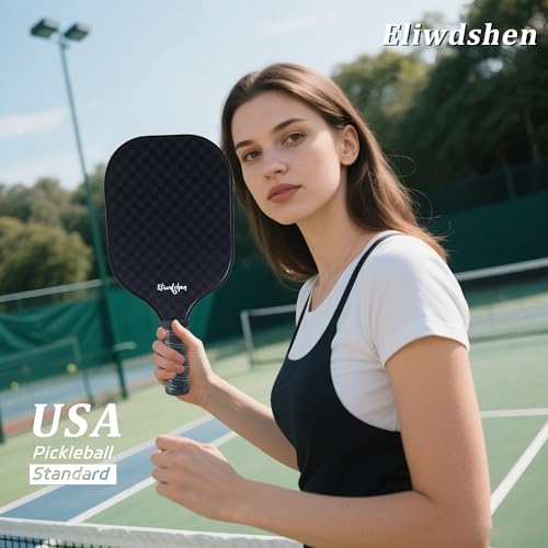 Pickleball Paddles Set of 4, Fibreglass Pickle-Ball Equipment with 4 Pickleballs, 4 Rackets and Bag, Meets USAPA Standards, 13MM Polypropylene Honeycomb Core Rackets for Men, Women, Kids