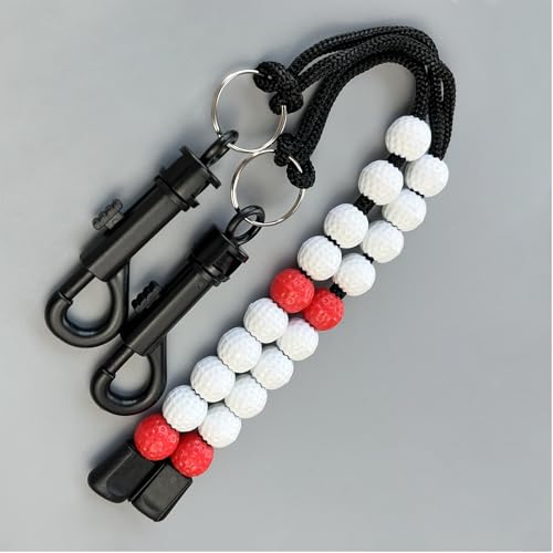 2 Pcs Golf Beads Count Stroke Score Counter, Golf Beads Counter, Golf Beads Score Counter, Golf Rhinestone Bead Score Counter - color: Red