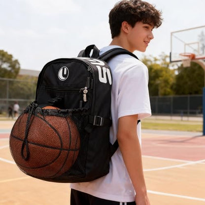 Basketball Backpack with Separate Ball Compartment & Shoe Storage - Durable Sports Bag for Kids & Youth, Water-Resistant Gym Bag for Soccer, Volleyball, and Basketball Gear Training