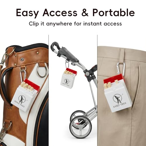 Funny Caddy Golf Tee Holder with 10 Wood Tees, Fun Golf Accessory for Men & Women, Groomsmen Golf Gifts