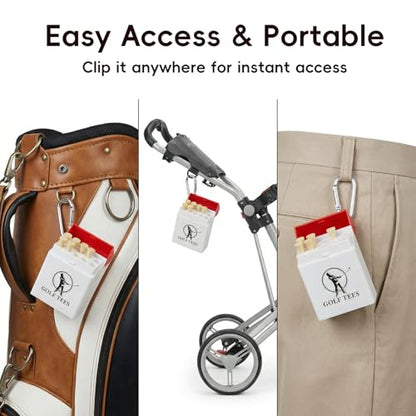 Funny Caddy Golf Tee Holder with 10 Wood Tees, Fun Golf Accessory for Men & Women, Groomsmen Golf Gifts