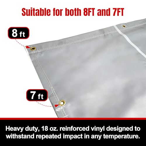 EALER Hockey Shooting Tarp 7x10 FT & 7/8x16 FT in 1 - Heavy Duty Goalie Target for Ice & Street Practice - Tear-Proof Built-in Shooter Tutor - Net Replacement for Garage Wall Protection - size: 7'/8' x 16' in 1