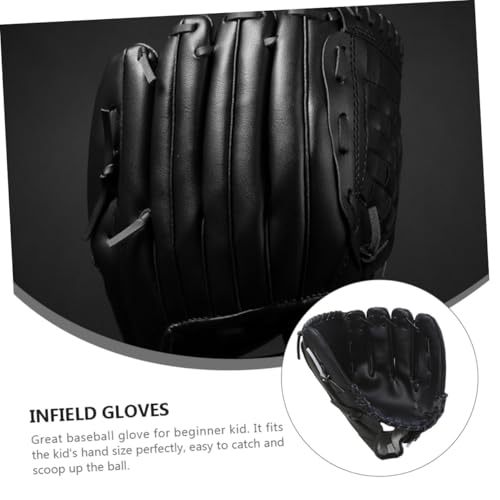 LIOOBO PU Thickened Baseball Glove for Pitcher Training Mitt with Impact-Resistant PU Flexible Infield Catcher Glove for Beginner Youth Practice