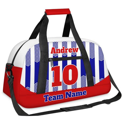 Basketball Soccer Gifts for Boys Girls - Custom Sports Duffle Bag, Personalized Name & Team Bag, Water-Resistant Gym Bag for Basketball, Soccer, Volleyball | Y-Navy Red - color: Y-Navy Red