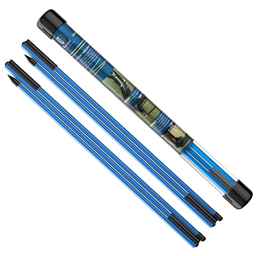 MoKo Golf Alignment Stick, 2 Set Golf Alignment Rods, 48" Collapsible Alignment Stick Golf Training Aid for Aiming, Putting, Posture Corrector, Golf Practice Sticks with Clear Tube Case - color: Blue, size: 2 Pack