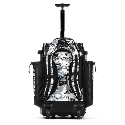 Boombah Catchers Superpack Hybrid Rolling Digital Camo Bat Bag - Multiple Colors - Wheeled & Backpack Version - color: Black/Gray