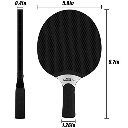 Senston Table Tennis Rackets Set, Professional Table Tennis Racket with 3 Balls, Composite Rubber Ping Pong Paddle Set - color: Black