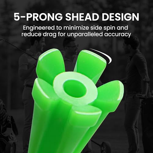FINGER TEN Golf Tees Plastic Unbreakable Easy to Find Bulk Value 200/500/1000 Count, 2 3/4 3 1/4 Inch Tee Driving Range Reduce Friction, Green Red White USA Flag Practice - color: Green, size: 500 Count (2 3/4 Inch)