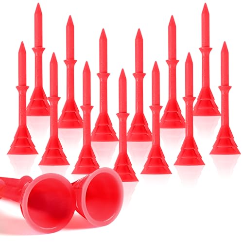Golf Tees Plastic Tee 3 1/4 Inch 20 40 Pack Unbreakable Tee, Durable Stable Golf Tee Colors Available for Golfer Practice - color: Red, size: 20 Pcs