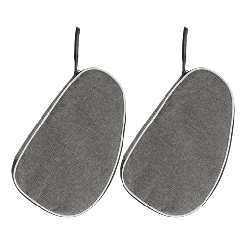 2pcs Table Tennis Paddle Case Carrying Bag with Zipper Gray Shell Cover Protective Storage for Ping Pong Rackets Sports Equipment Organizer