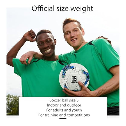 Senston Soccer Ball Size 5 -Official Match Weight-Youth & Adult Soccer Players - Air Pump Included - color: blue