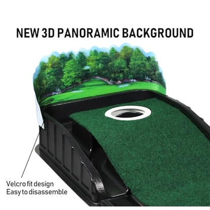 Authentic Golf Putting Practice Mat Automatic Ball Return and Direction Line for Real Green Feel Indoor Outdoor Training Automatic Balls Return Putting Practice Mat