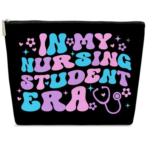 Nurse Makeup Bag, In My Nursing Student Era Cosmetic Pouch for Purse, Nursing Gifts for Women Practitioner, Nurse Essentials Zipper Pouch - color: multicolor0206