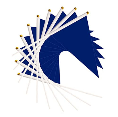 50 Pack Dark Blue Pennant Small Mini On Sticks,Hand Held Solid Dark Blue Pennant Graffiti Flag,Party Events Celebration,School,Grand Opening,Kids Birthday,Sports Clubs,Flower Pot - color: Dark Blue