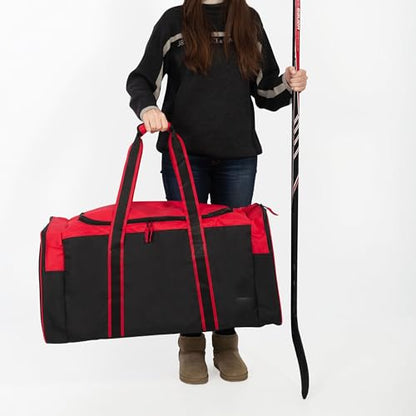 Jetstream Heavy Duty Multi Pocket Durable Sports Gym Equipment Travel Duffel Bag - color: L 32" Red, size: 32IN