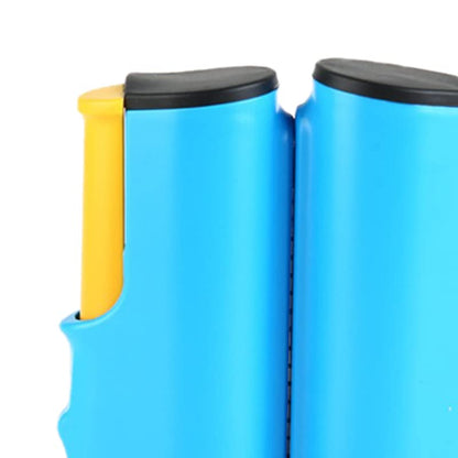 Retractable Table Tennis Net Rack with Safety Wavy Edge, Fashionable Portable Table Tennis Ball Net Rack for School and Gym, Essential Table Tennis Supplies - color: Blue Yellow