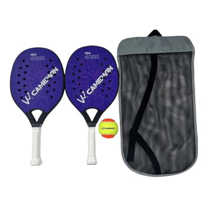 kowaku 2Pcs Beach Tennis Rackets, Beach Tennis Racquet, Portable Lightweight Beach Tennis Paddles with Bag for Playground Courtyard - color: Blue