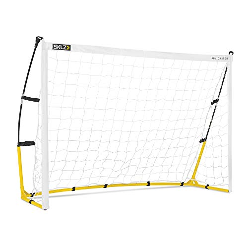 SKLZ Quickster Soccer Goal - Portable Goal for Backyard & Field - Durable Tension-Tite Frame & Heavy Gauge 2-Ply Net - Adjustable Click-Lock Poles, Metal Stakes - Carrying Case with Handle - style: 6 x 4 Feet