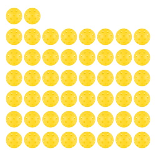 4/6/12/20/50/100 pcs Pickleball Balls,40 Hole Outdoor Pickleball Balls,8mm Precision Drilled-Spaced Pickle Ball Set-Profession Plastic Ball for Pickleballs Paddles and Indoor Floor Sport Court - color: 50Pcs-Yellow