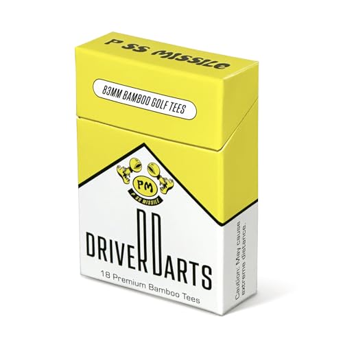 Driver Darts by P*ss Missile, Premium Bamboo Wood Golf Tees - Iconic Tee Packging and Style, Cool Golf Gifts