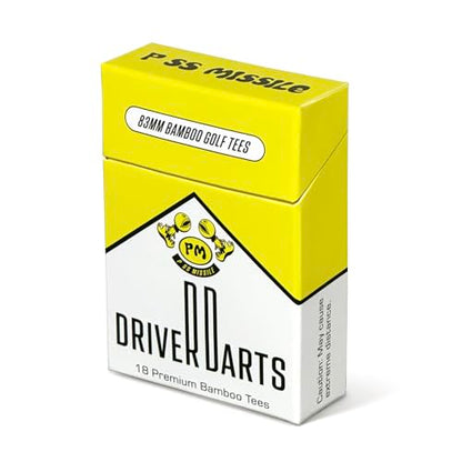 Driver Darts by P*ss Missile, Premium Bamboo Wood Golf Tees - Iconic Tee Packging and Style, Cool Golf Gifts