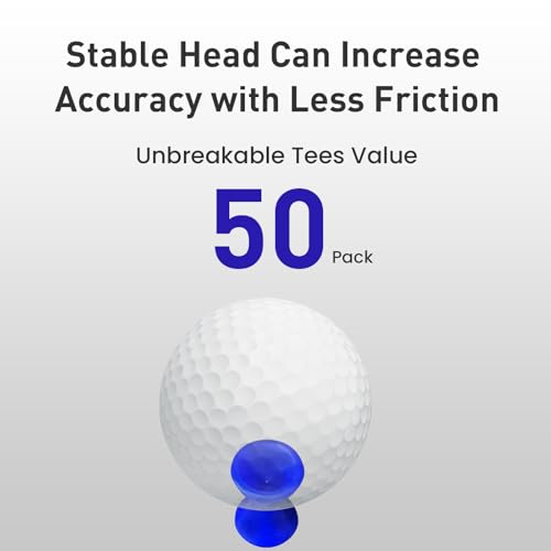 Amy Sport Golf Tees Step Down Plastic Unbreakable 50 Pack Reusable Bulk Professional Height Control Castle Tee for Practice - color: 50 Pack 1 1/2" in Blue