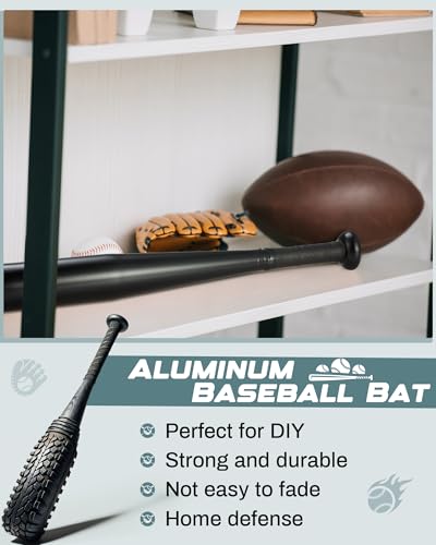Simgoing 3 Pcs Aluminum Baseball Bat 17-inch One Hand Metal Training Bat for Home Car Self Defense Baseball Practice DIY Craft Truck Tire Checker