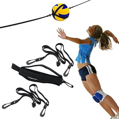Nylon Volleyball Spike Trainer Set, Adjustable & Portable Hanging Solo Practice Trainer Aid for Beginners Practicing Serving/Great Volleyball Spike Training System