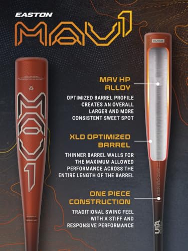Easton | 2025 | MAV1 T-Ball Bat | USA Baseball | -11 Drop | 2 5/8' Barrel | 1 Pc. Alloy