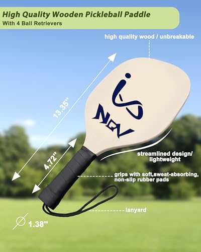 NQV Pickleball Set with Net-10FT Half Court Size Pickleball Net+Wood Pickleball Paddles+Pickle Balls+Ball Retrievers+Pickleball Court Marking Kit, Portable Driveway Outdoor Indoor for Beginners Pros - style: height adjustable 2 in 1 net