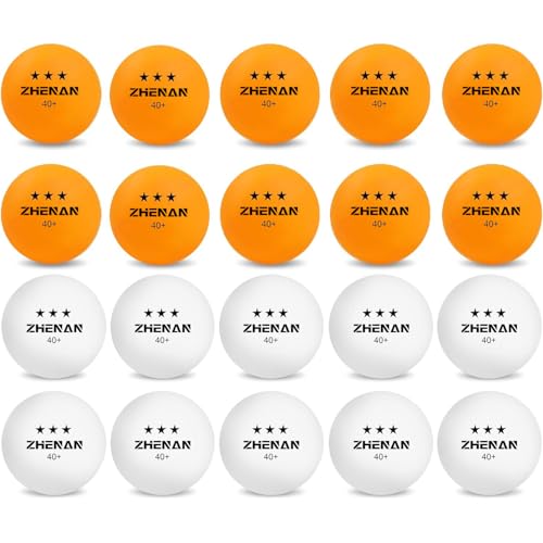 40+ New Material Ping Pong Balls 20 Pack Multicolor White and Orange Advanced Table Tennis Balls 3 Star Training & Practice Ping Pong Ball，Competition and Recreational Play, Abs Ping Pong Ball - color: Multicolor