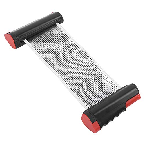 LIZEALUCKY Table Tennis Net Rack Portable Telescopic Adjustable for Pong Players - color: Wavy edge black and red