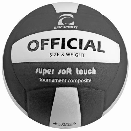 Epic Official Pro Indoor Super Soft Volleyballs (4-Colors Available) - color: BLACK/WHITE