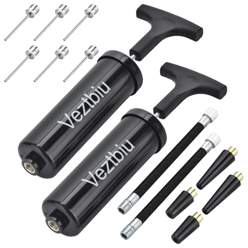 2 Sets Hand Pump for Balls, Ball Pump with Needles - Air Pump for Basketball Soccer Football Volleyball, Includes 6 Needles for Sports Balls, Yoga Exercise Ball Inflation Kit, Portable Manual Inflator