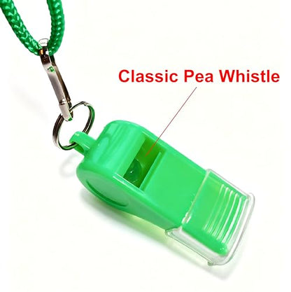 24 Packs Sports Whistles with Lanyard, for Coaches, Referees and Officials - color: Green
