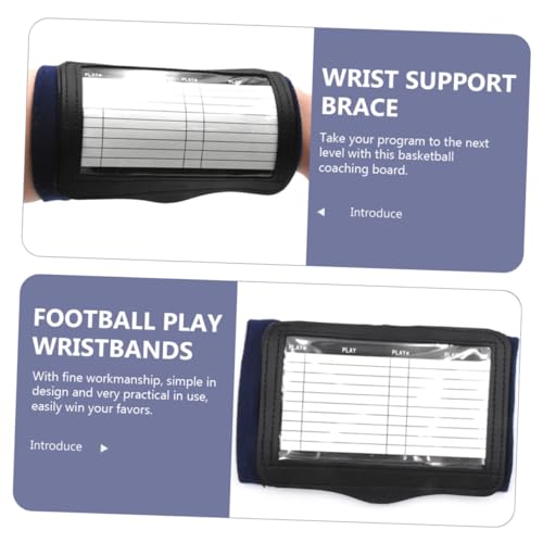 PRETYZOOM 2pcs Football Play Wristbands Softball Wrist Guard Armband with Strategy Card Holder for Youth Football Gear and Quarterback Sports