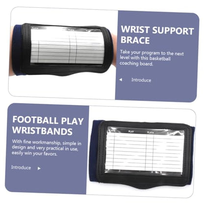 PRETYZOOM 2pcs Football Play Wristbands Softball Wrist Guard Armband with Strategy Card Holder for Youth Football Gear and Quarterback Sports
