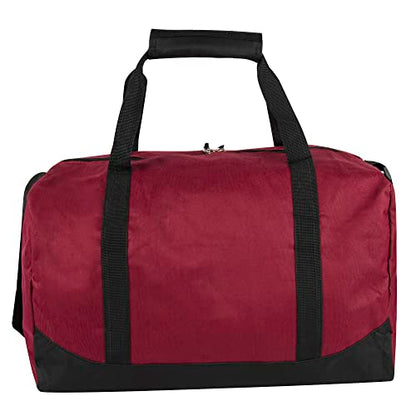 24 Pack Bulk Duffle Bags Wholesale by the Case for Homeless, Sports Teams, and Duffle Bags for Foster Kids (All Red Pack) - color: All Red Pack