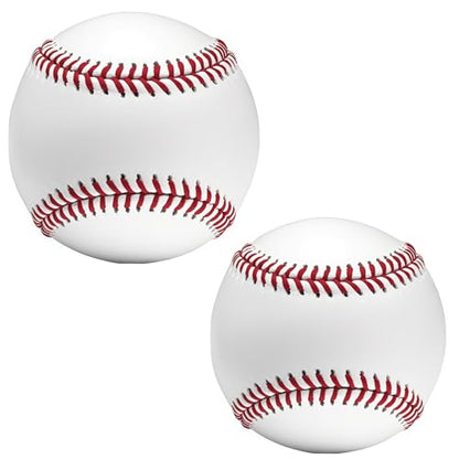 2 Pack Blank Baseballs Solid Cork Core, 9 Inch Baseball Balls Unmarked Autographs Baseball for League Play, Pitching, Hitting, Batting, Fielding, Autograph, Gifts